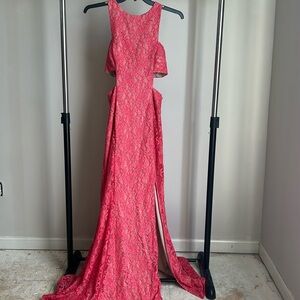 Morgan & Co. Vibrant Tangerine Prom Dress